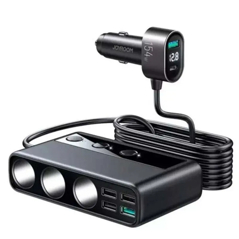 JOYROOM JR-CL06 154W Multi-Port Car Cigarette Lighter Car Charger Cable & Adapters Price in Bangladesh - Mobile.com.bd