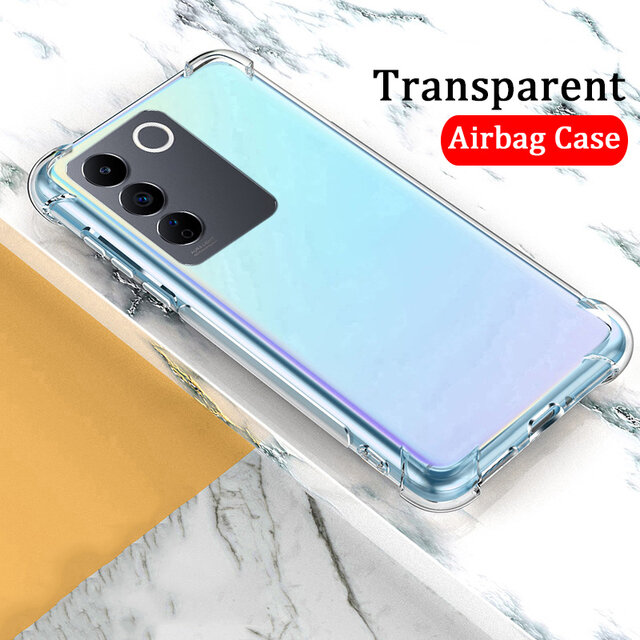 For Vivo V27 /v27 pro / S16 / S16 pro Back Cover Reinforced Shockproof Cushion Back Clear Hybrid Transparent Hard Cover Casing