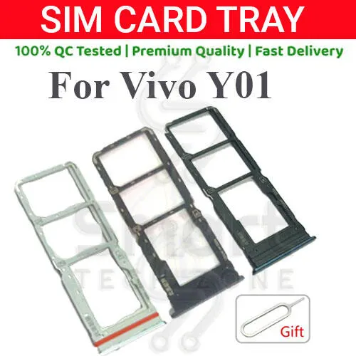 Vivo Y01 Sim Tray Micro SD Card Slot with Sim Ejector Pin Replacement Part Sim Trays & Ejector Pins Price in Bangladesh - Mobile.com.bd