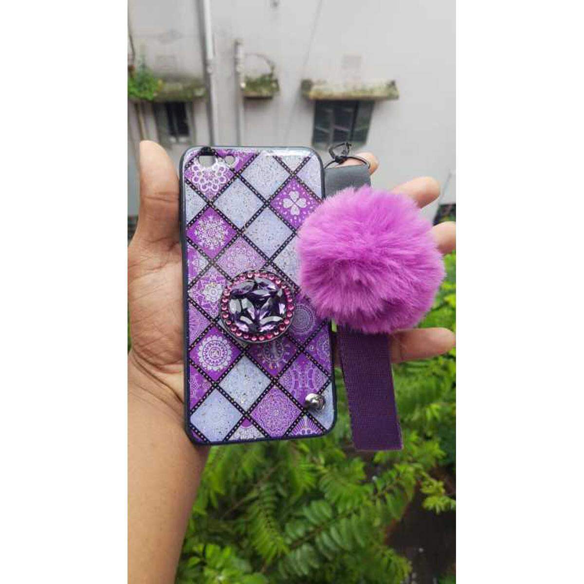Apple Women Back Cover + Pom Pom + Pop Up Socket For Iphone 7 Plus/8 Plus Case & Cover Price in Bangladesh - Mobile.com.bd