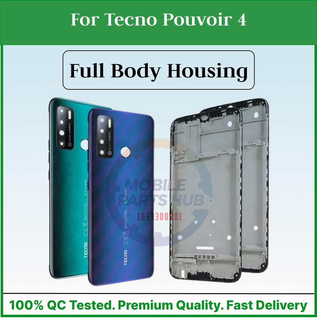 Tecno Pouvoir 4 Full Body Housing With Camera Glass (LCD Frame, Side/Middle Frame, Back Panel/Backshell) Mobile Parts & Accessories Price in Bangladesh - Mobile.com.bd