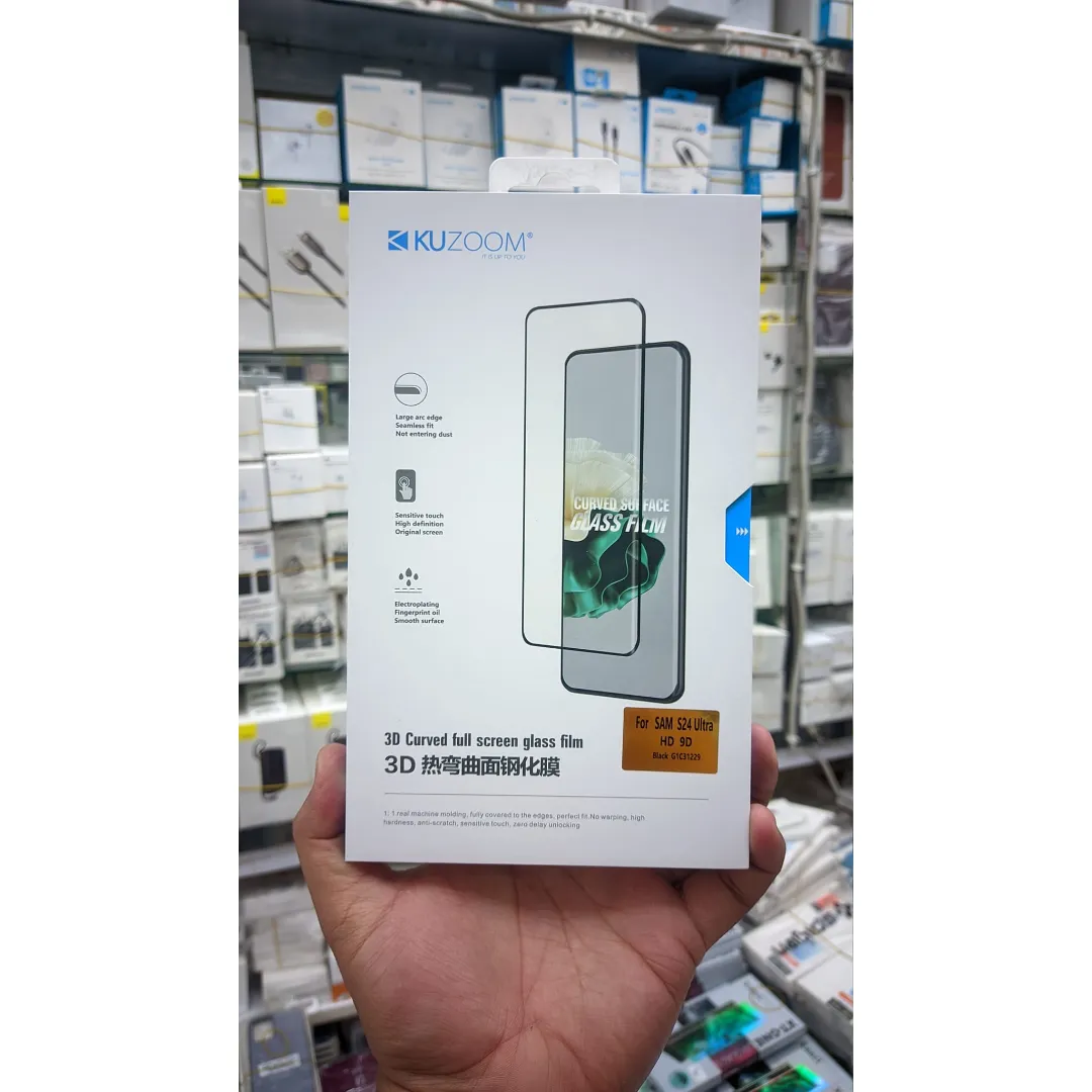 Premium Kuzoom Hd 9D Tempered Glass Screen Protector For Samsung Galaxy S24 Ultra 5G