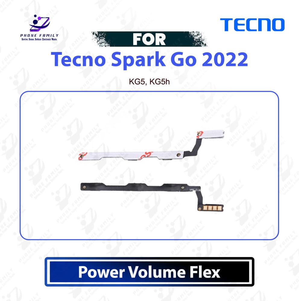 Tecno Spark Go 2022 Power On Off Switch Button Side Volume Up Down Buttons Flex Cable Replacement Repair Spare Part For KG5, KG5h - Price in Bangladesh