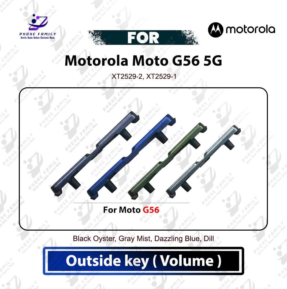 Motorola Moto G56 5G Volume Up Down Button Outside Key Side Key External Button Replacement Repair Part - XT2529-2, XT2529-1 Price in Bangladesh - Mobile.com.bd