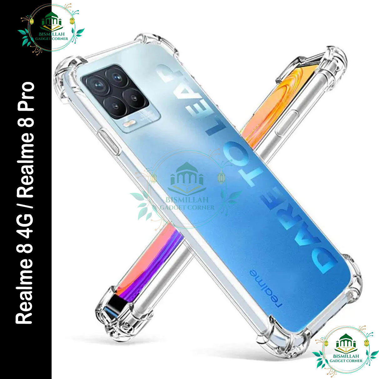Transparent back cover For Realme 8 / Realme 8 pro (4G) Luxury transparent Protect Back Cover Soft Case
