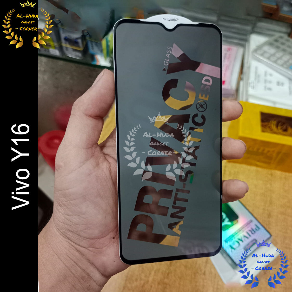 Privacy glass For Vivo Y16 Tempered Gorilla Glass Privacy Screen Protector