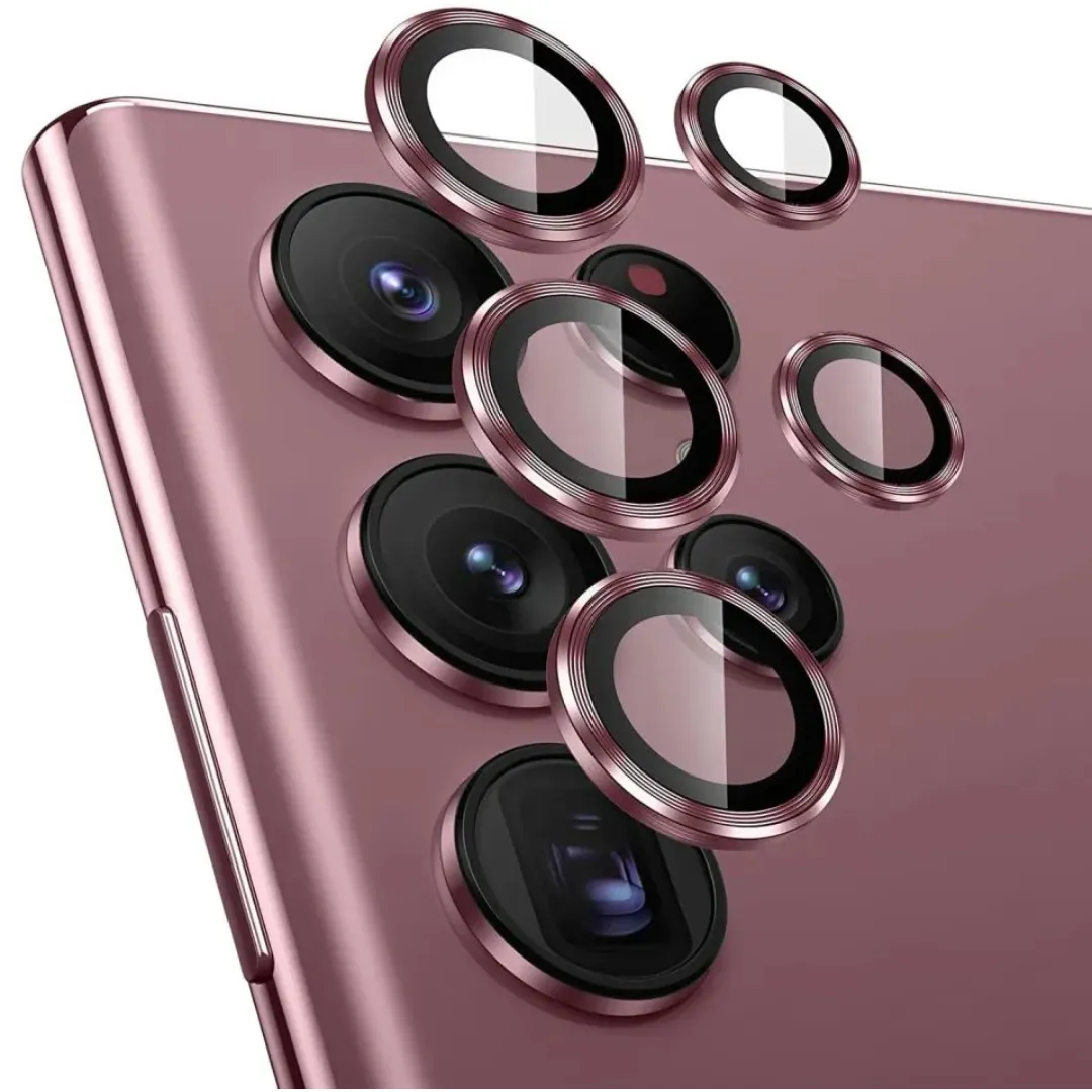 For Samsung Galaxy S23 Ultra 5G 5Pcs Camera Lens Protector Rings Aluminum+Tempered Glass Scratch Resistant