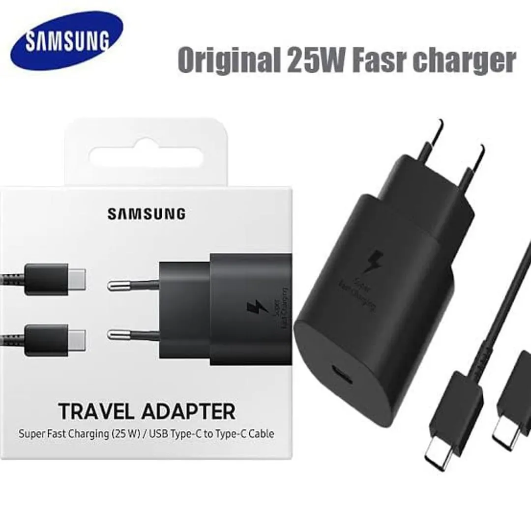 Samsung 25W Super fast charger with C to C cable - Black Chargers Adapters Price in Bangladesh - Mobile.com.bd