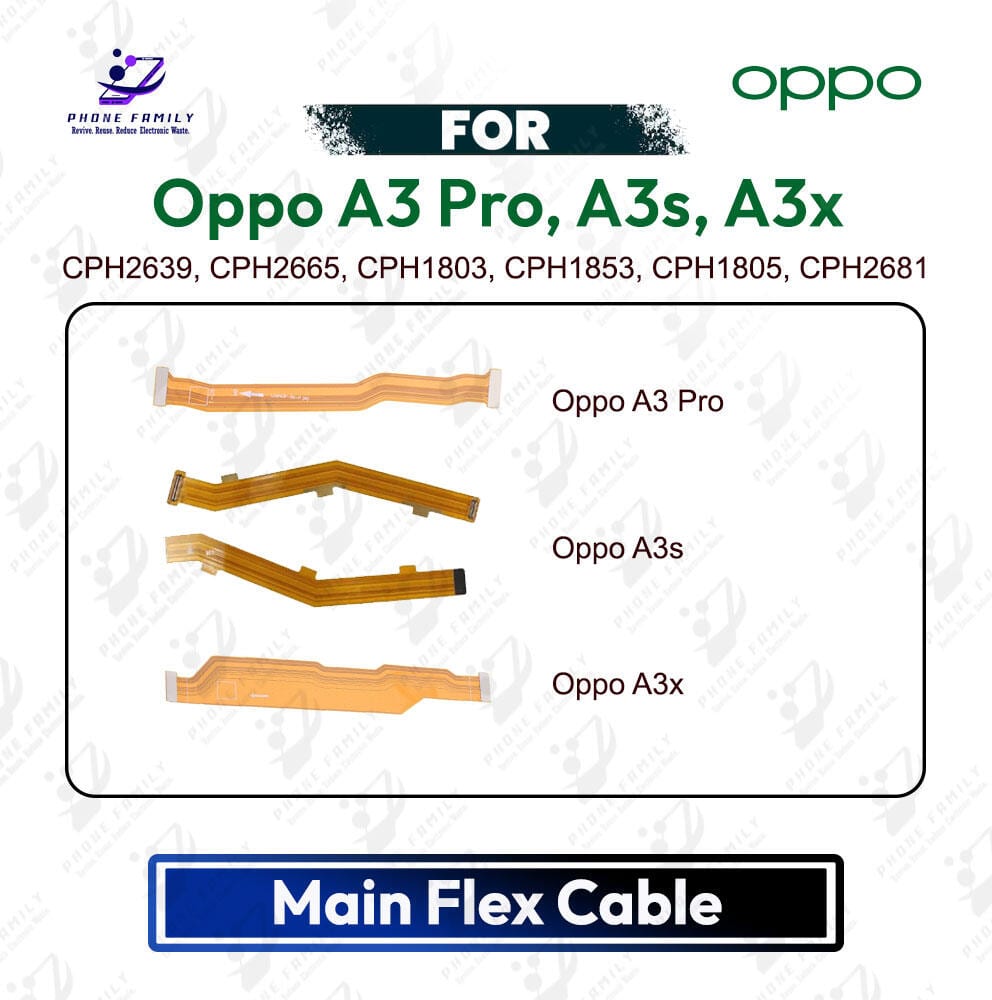 Oppo A3 Pro, A3s, A3x Main Board Motherboard Connector Flex Cable - Price in Bangladesh