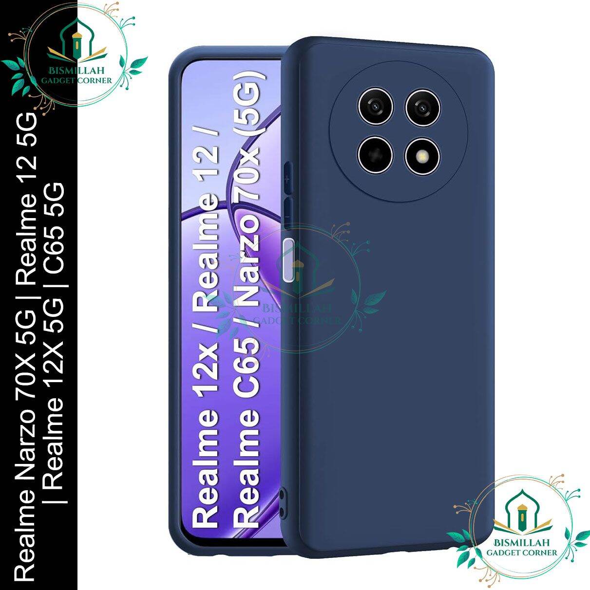 Premium Liquid Silicone Phone case for Realme Narzo 70X 5G | Realme 12 5G | Realme 12X 5G | Realme C65 5G Liquid Silicon Mobile Back Case Soft Silicone Phone Cover