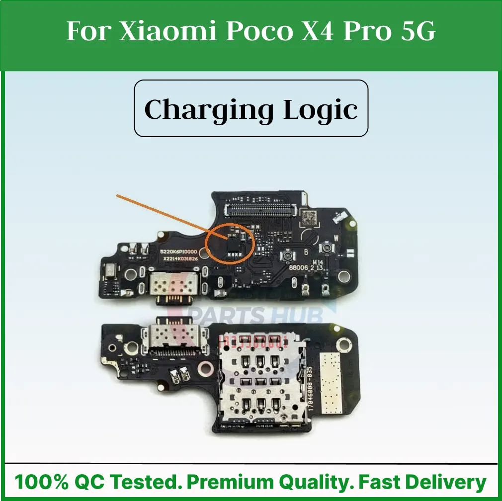 Charging Logic Board For Xiaomi Poco X4 Pro 5G Charging Port USB Plug PCB Dock Connector Spare parts Charging Port Parts Price in Bangladesh - Mobile.com.bd