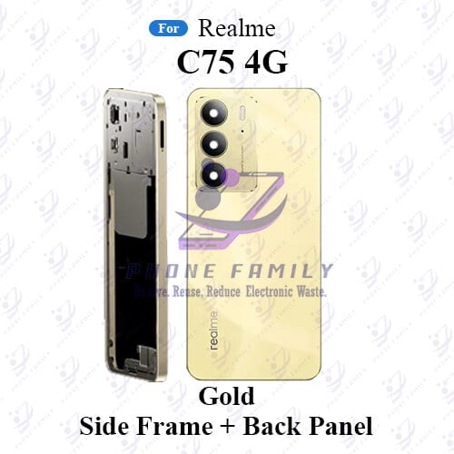 For Realme C75 Body Housing ( Side Frame + Back Panel With Camera Glass ) Price in Bangladesh - Mobile.com.bd