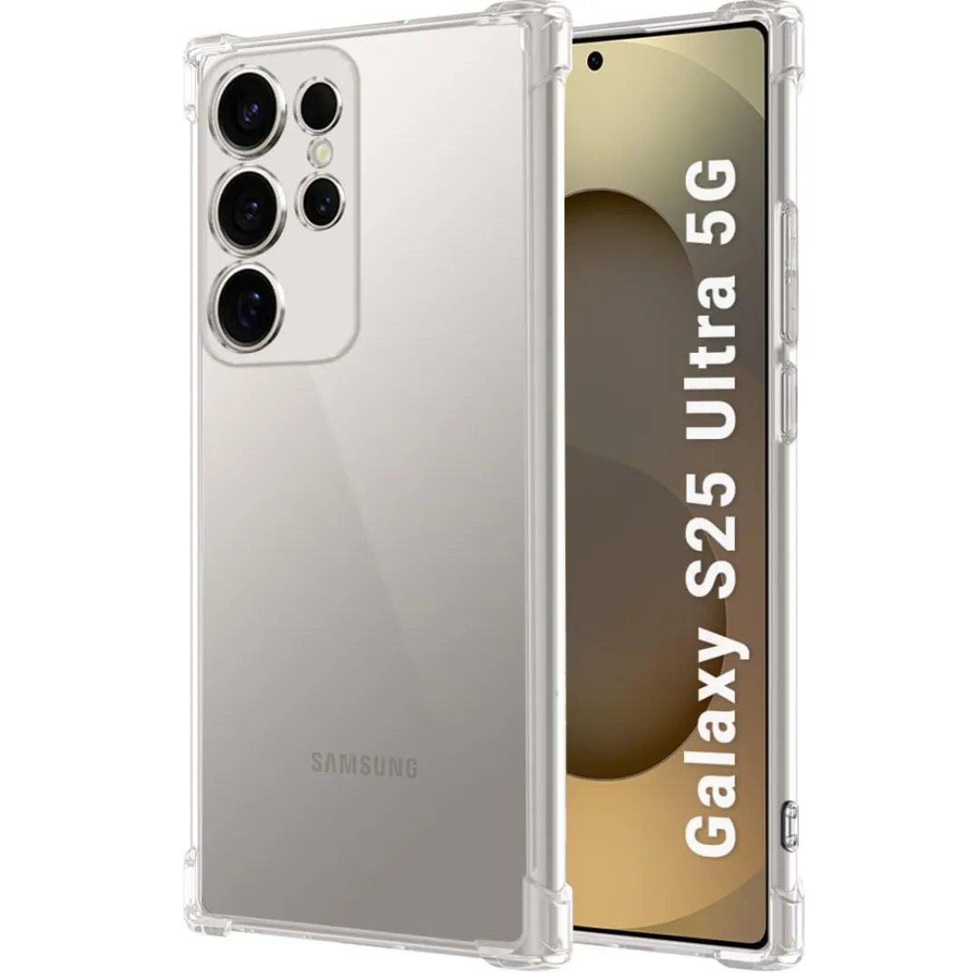 For Samsung Galaxy S22 Ultra / S23 Ultra / S24 Ultra / S25 Ultra / S26 Ultra Crystal Clear Luxury Transparent Silicone Protect Back Cover Soft Case