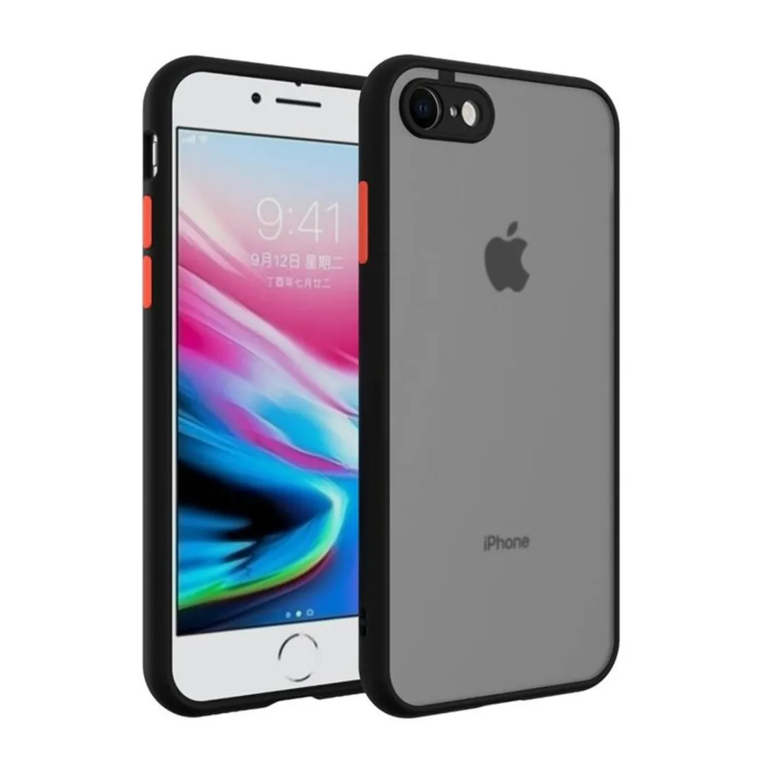 Camera Protection Bumper Phone Case Matte Translucent Shockproof Back Cover For Apple Iphone Se 2020 (Back Case Cover For Smartphone)