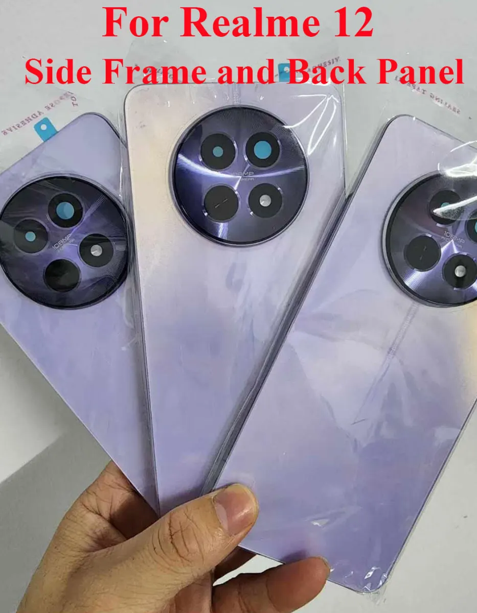 Compatible with Realme 12 Side Frame and Back Panel + Camera Glass Lens + Outside Key Replacement Part Replacement Parts Price in Bangladesh - Mobile.com.bd