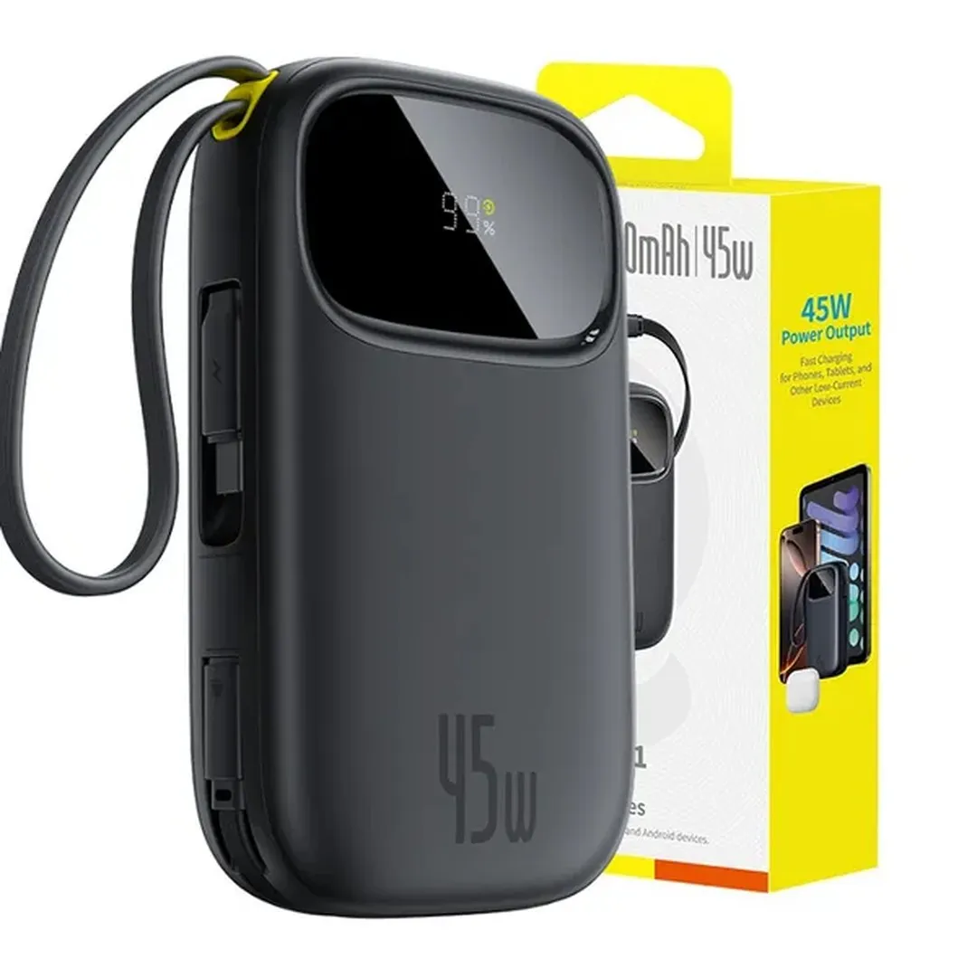 Baseus EnerFill FC31 QPow 3 20000mah 45W Power Bank  Baseus 45W 20000mAh Power bank Qpow 3 Ultra Enerfill FC21 For Iphone 17 Pro Max Samsung Google Pixel with Detachable Type-c to Lightning Cable - Image 1 Baseus 45W 20000mAh Power bank Qpow 3 Ultra Enerf - Price in Bangladesh