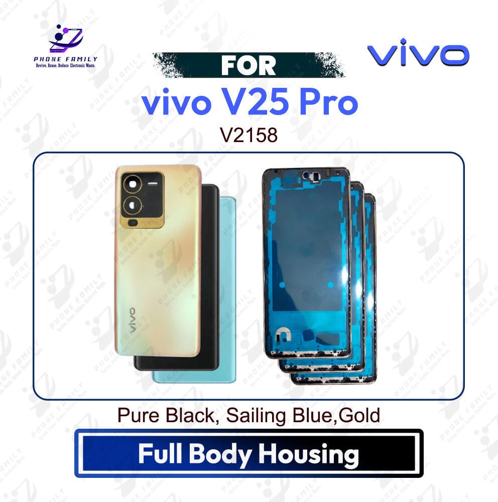 vivo V25 Pro Full Body Housing V2158 (Side Frame + Back Panel Without Camera Glass) - Price in Bangladesh