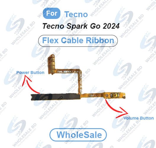 Tecno Spark Go 2024 (BG6) Power On/Off Switch Button Side Volume Up Down Buttons Flex Cable Replacement Parts (Wholesale) Other Parts Price in Bangladesh - Mobile.com.bd