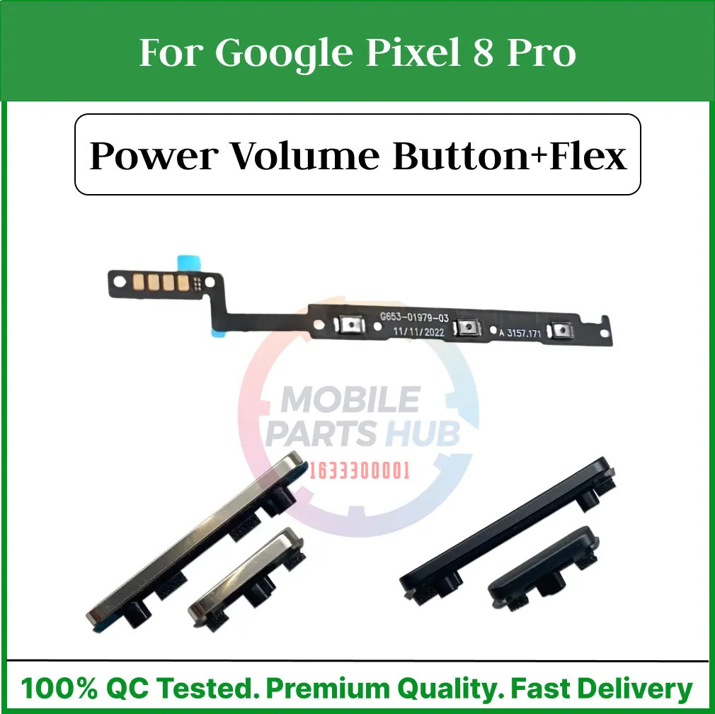 For Google Pixel 8 Pro Compatible With External Side Buttons Power On Off switch + Volume Control Button Outside Side Keys And Power Flex Cable switch Replacement Parts Flex Cables Price in Bangladesh - Mobile.com.bd