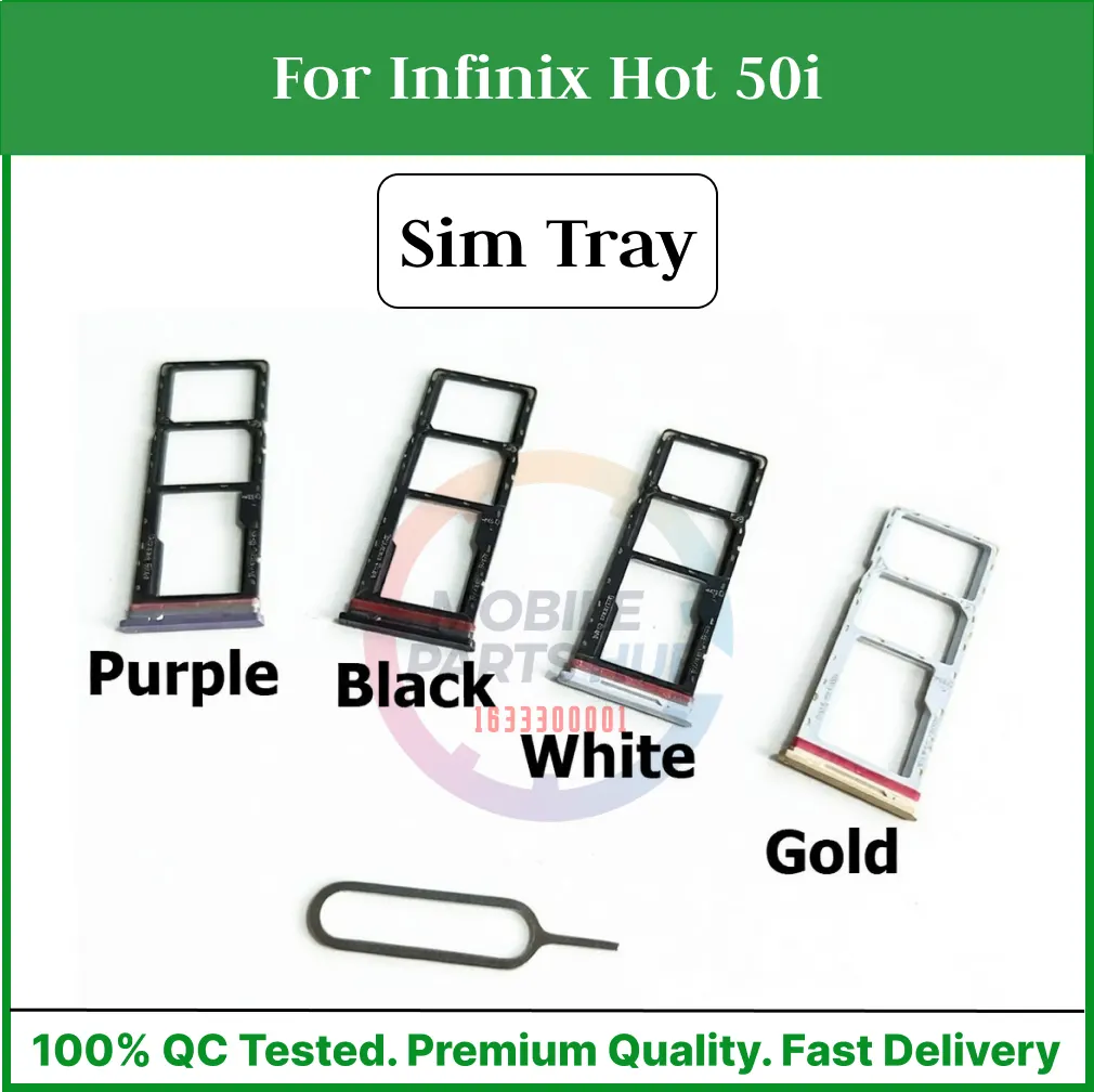 For Infinix Hot 50i Sim Tray Micro SD Card Slot with Sim Ejector Pin Replacement Parts Sim Trays & Ejector Pins Price in Bangladesh - Mobile.com.bd