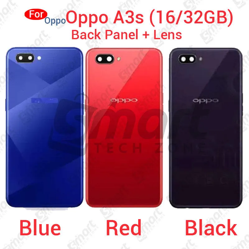 For Oppo A3s 16GB and 32GB Back Panel/ Backshell/ Casing + Camera Lens + Side Buttons With Logo-All Colors Available - Price in Bangladesh