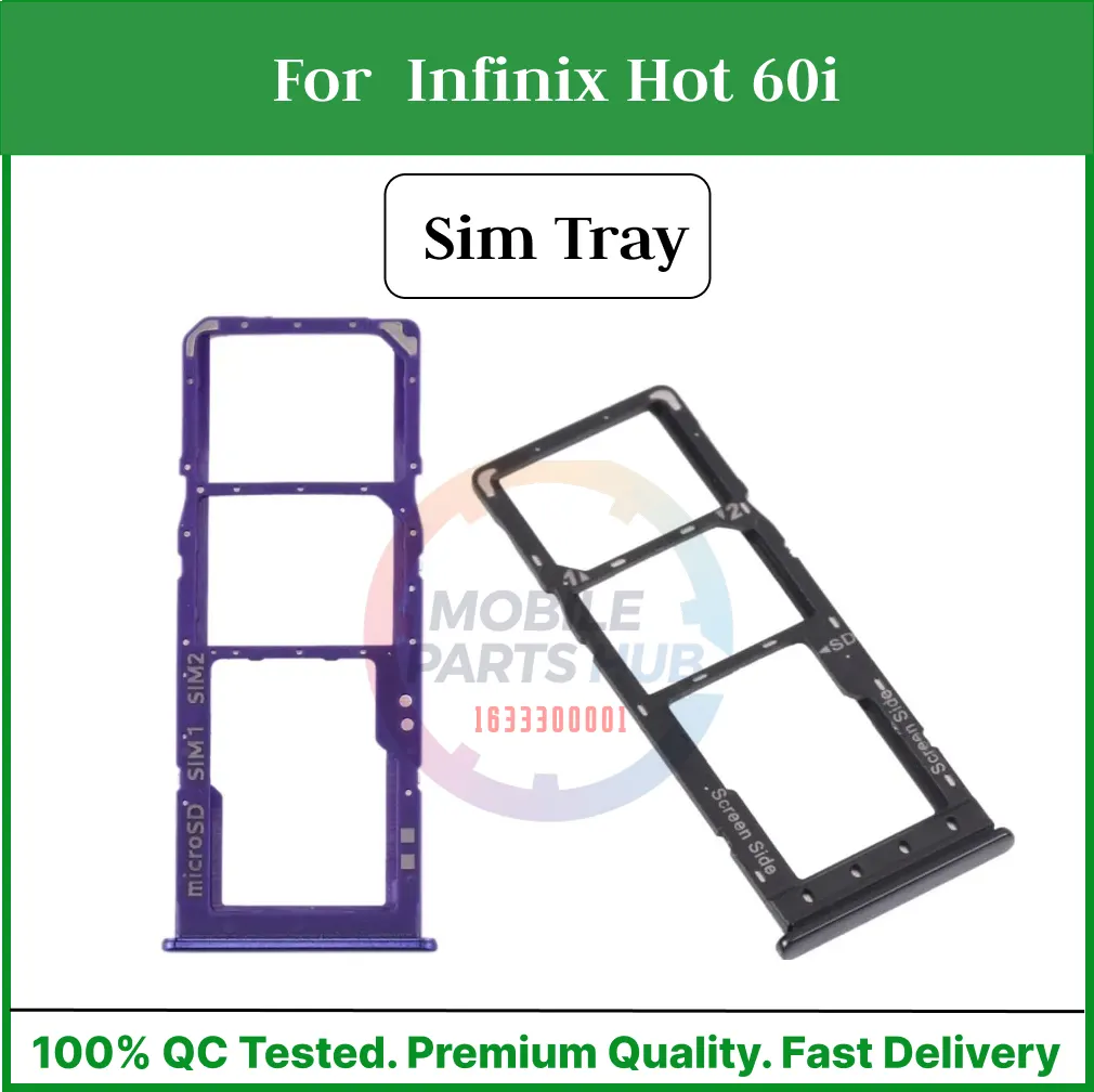 For Infinix Hot 60i Sim Tray Micro SD Card Slot with Sim Ejector Pin Replacement Parts Sim Trays & Ejector Pins Price in Bangladesh - Mobile.com.bd