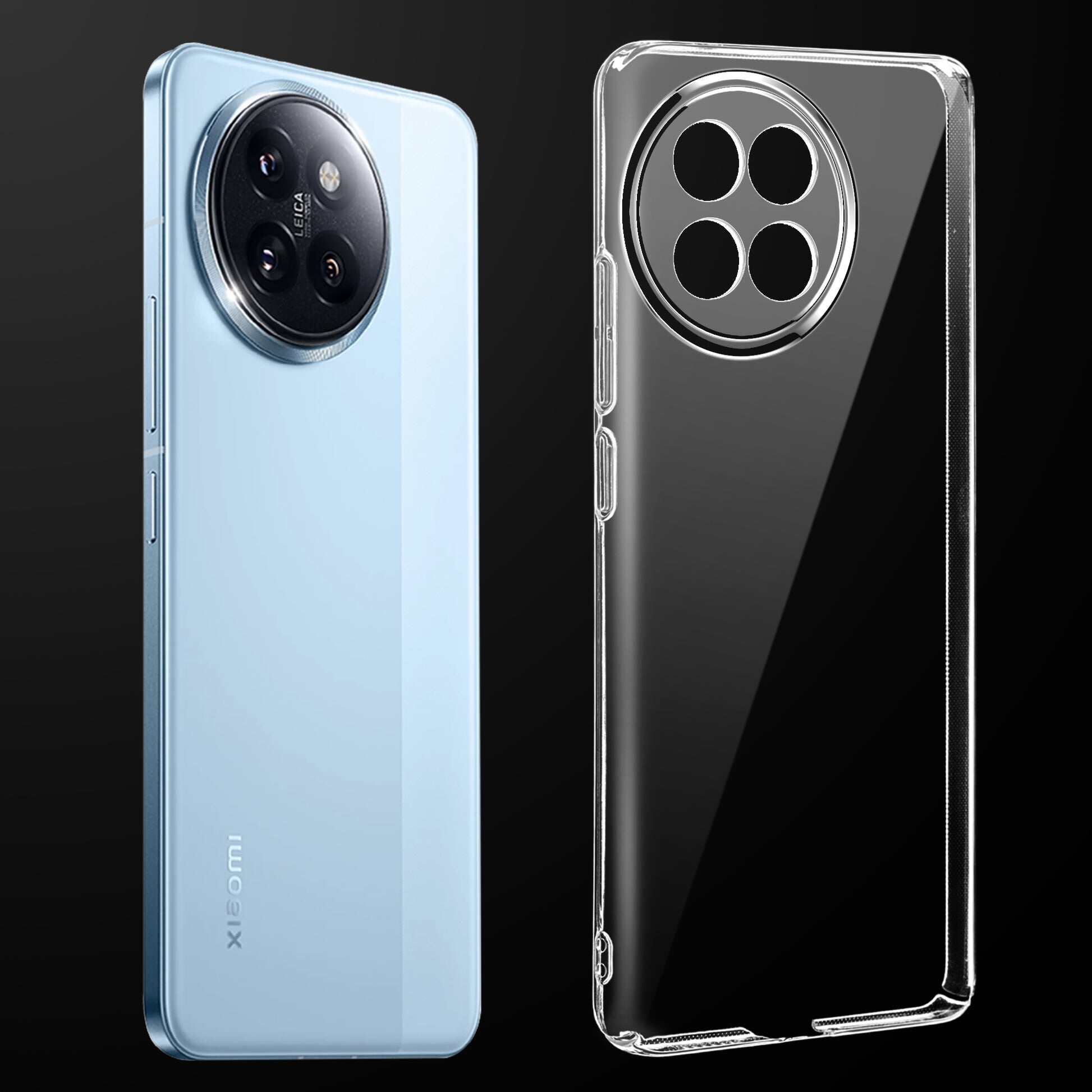 Anti Yellow Clear Back Cover Case for MI 14 CIVI With Full Camera Protection