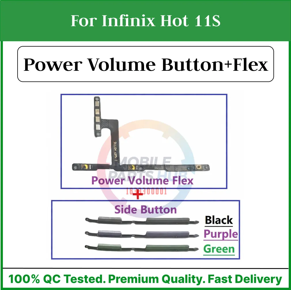 Infinix Hot 11S  Power on / off Switch Button Side Volume Up Down Buttons +Flex Cable Replacement Parts Flex Cables Price in Bangladesh - Mobile.com.bd
