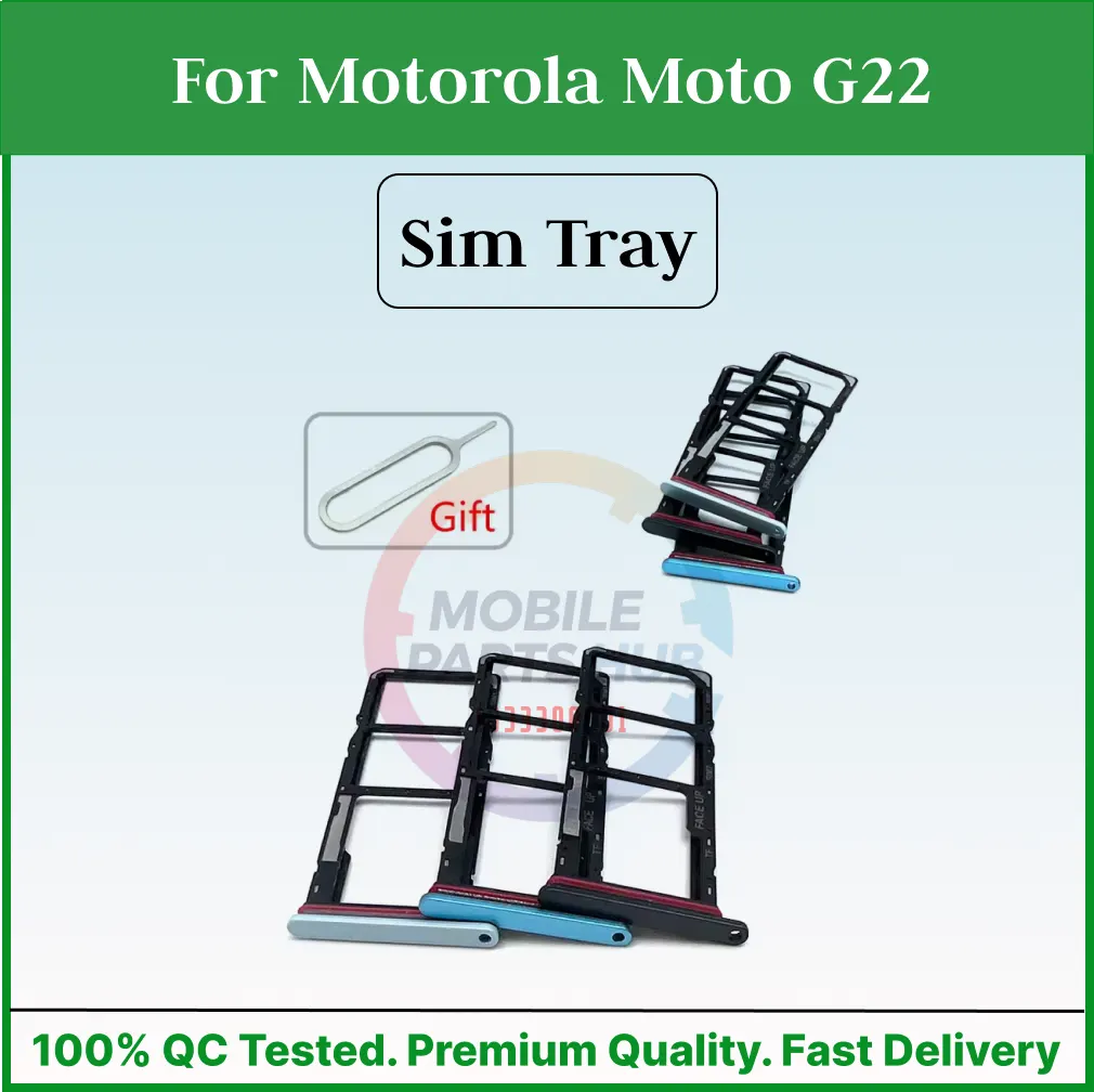 For Motorola Moto G22 Sim Tray Micro SD Card Slot with Sim Ejector Pin Replacement Parts Sim Trays & Ejector Pins Price in Bangladesh - Mobile.com.bd