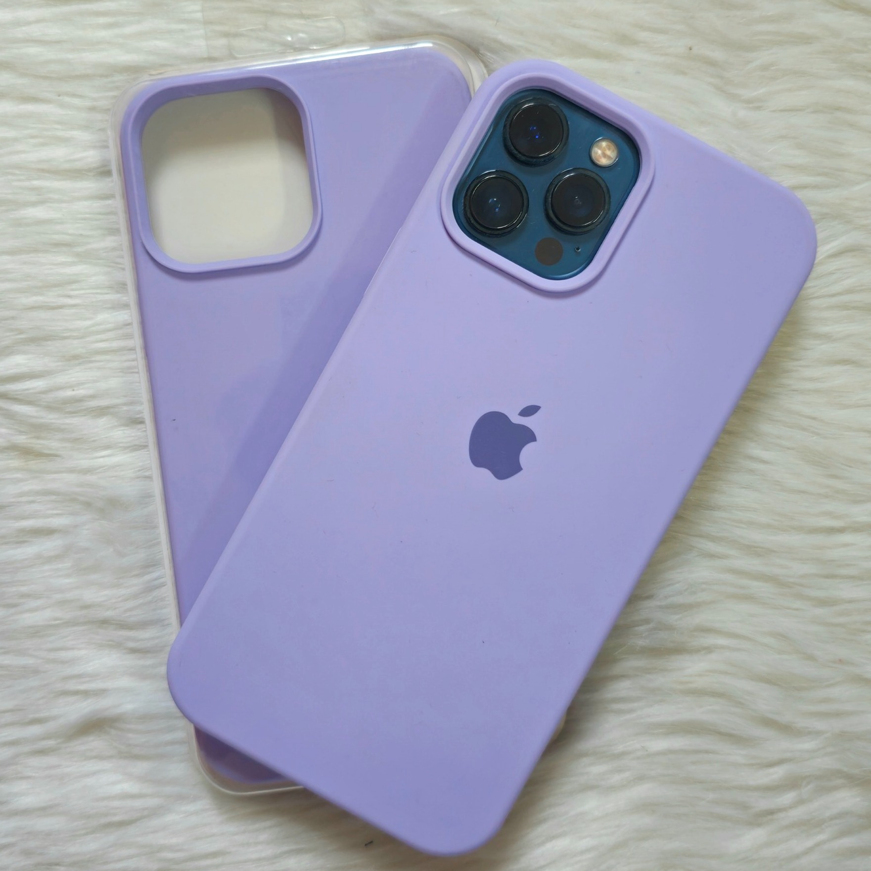 For Apple iPhone 14 / iPhone 14 Plus / iPhone 14 Pro / iPhone 14 Pro Max Luxury Silicone Protect Back Cover Soft Case - Camera (lavedner Colour)