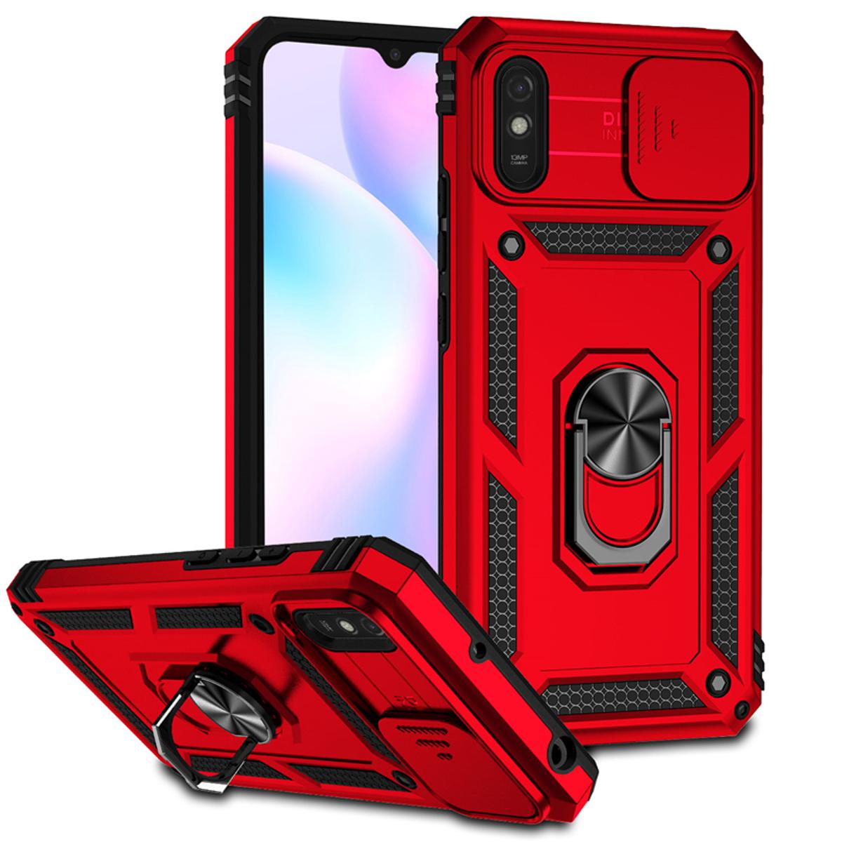 Thick armor for Xiaomi Redmi 9A mobile phone case TPU pc hard ring car ring bracket shockproof back cover camera protection