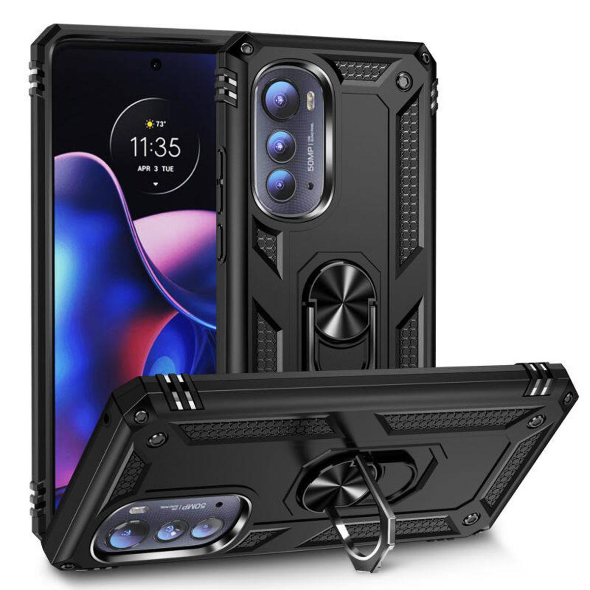 For Motorola Edge 2022 Case Thick Armor Protection TPU PC Hard Ring Car Ring Bracket Shockproof Back Cover