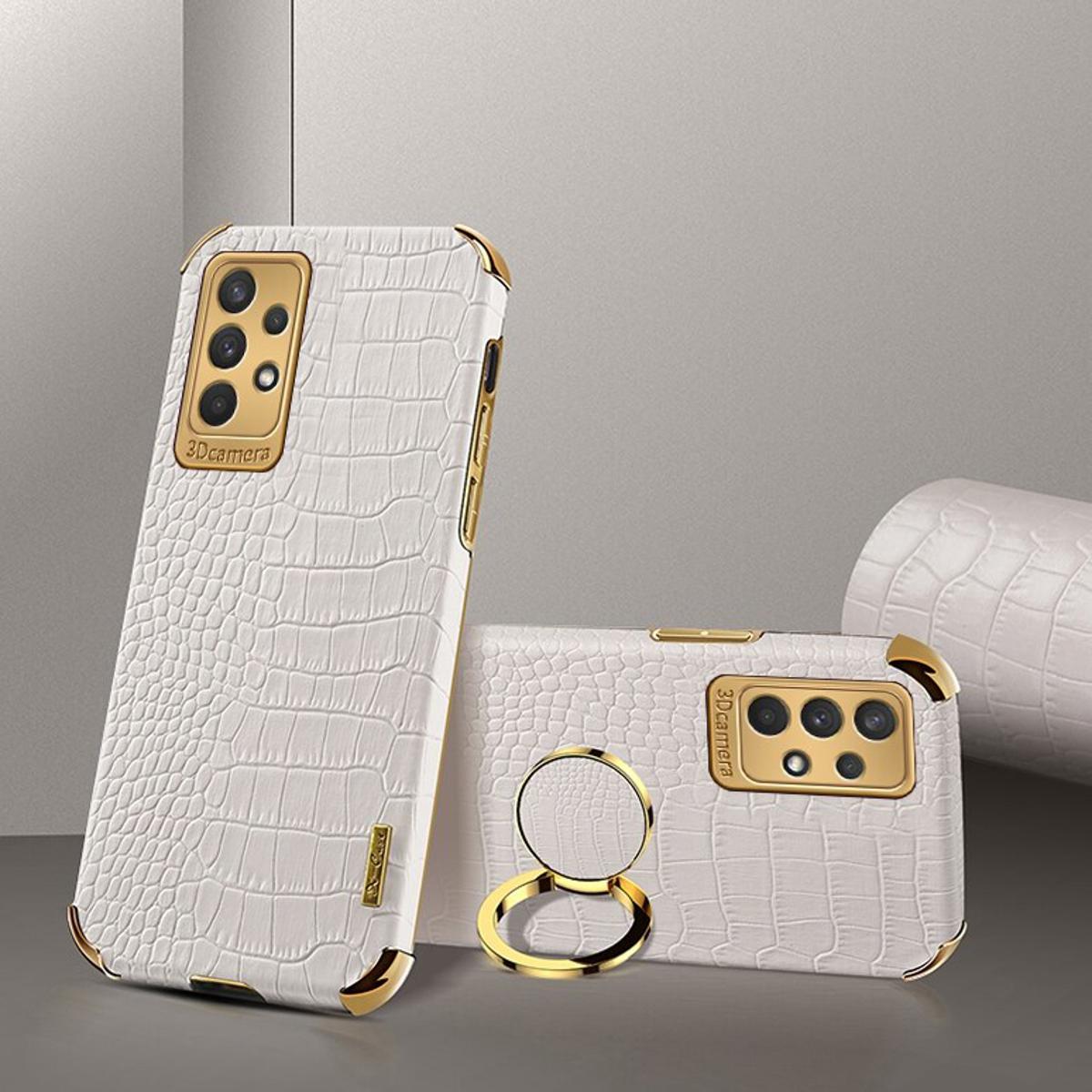 xprmy for Samsung Galaxy A35 Phone Case Crocodile Leather Texture Electroplated Frame Camera Protection Soft TPU Shockproof Full Protection Back Cover