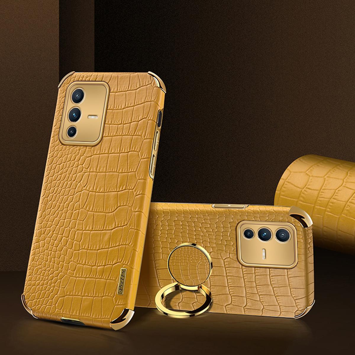 lthmy casing for Vivo V23e Pro 5G / S12 Pro Crocodile Pattern 360 Degree Rotating Ring Cover (Compatible with Magnetic Car)