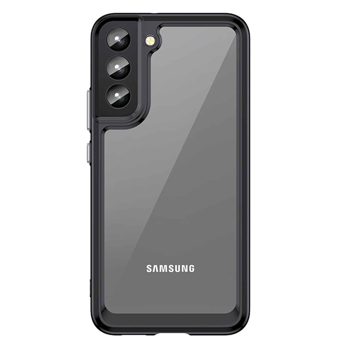 Lthmy case for Samsung Galaxy S22 5G transparent hard back with shockproof enhanced side bumper phone cover