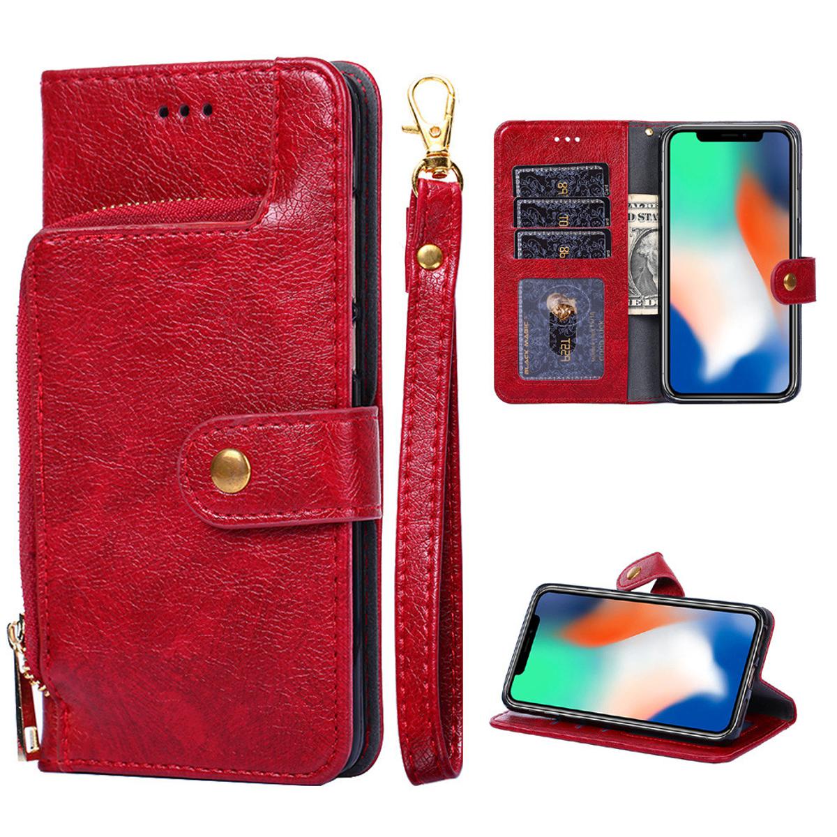 Case for Oppo A3s casing flip-resistant leather TPU back cover mobile phone case zipper wallet card multi-function bracket mobile phone case