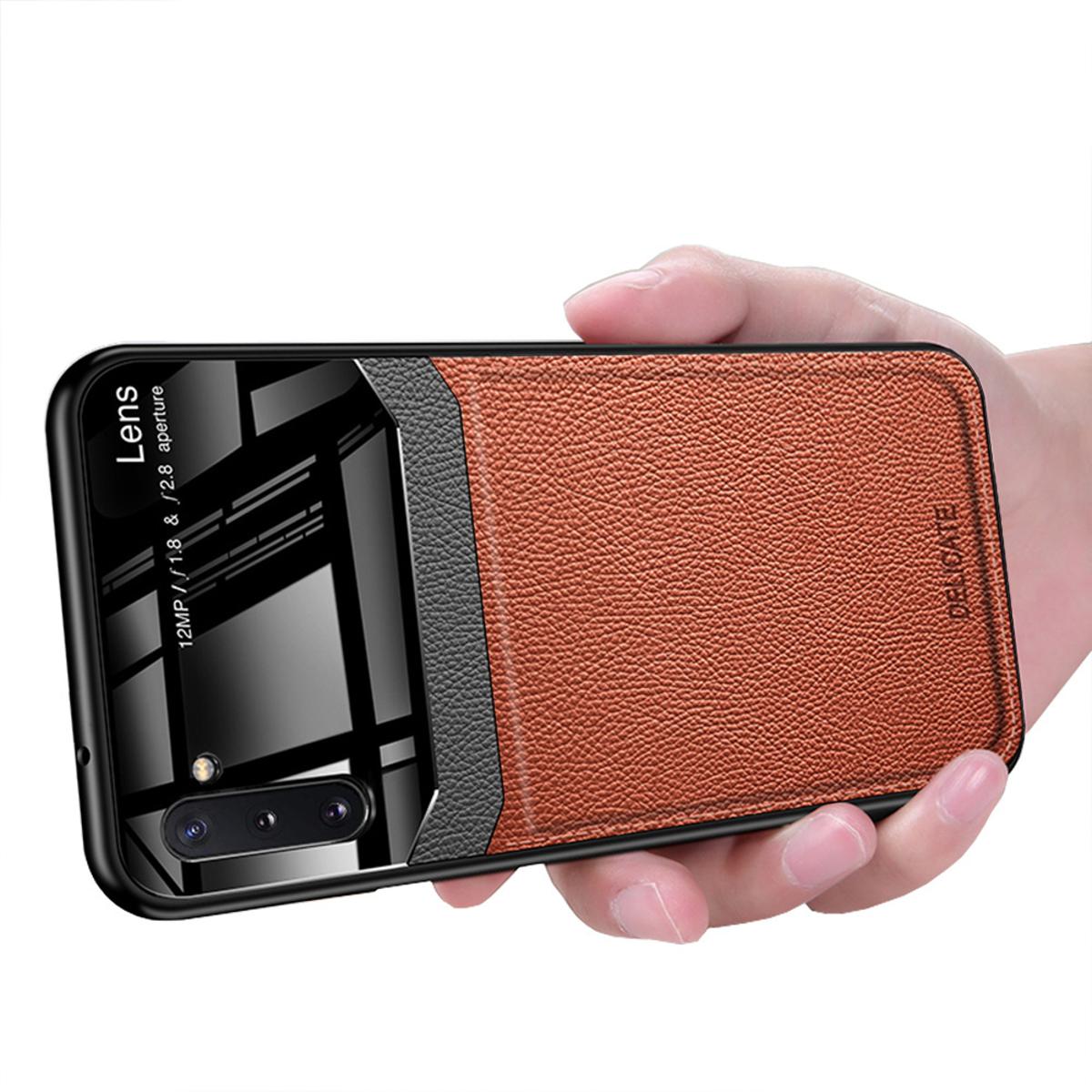 Case for Samsung Galaxy Note 10 leather mirror tempered glass shockproof phone back cover