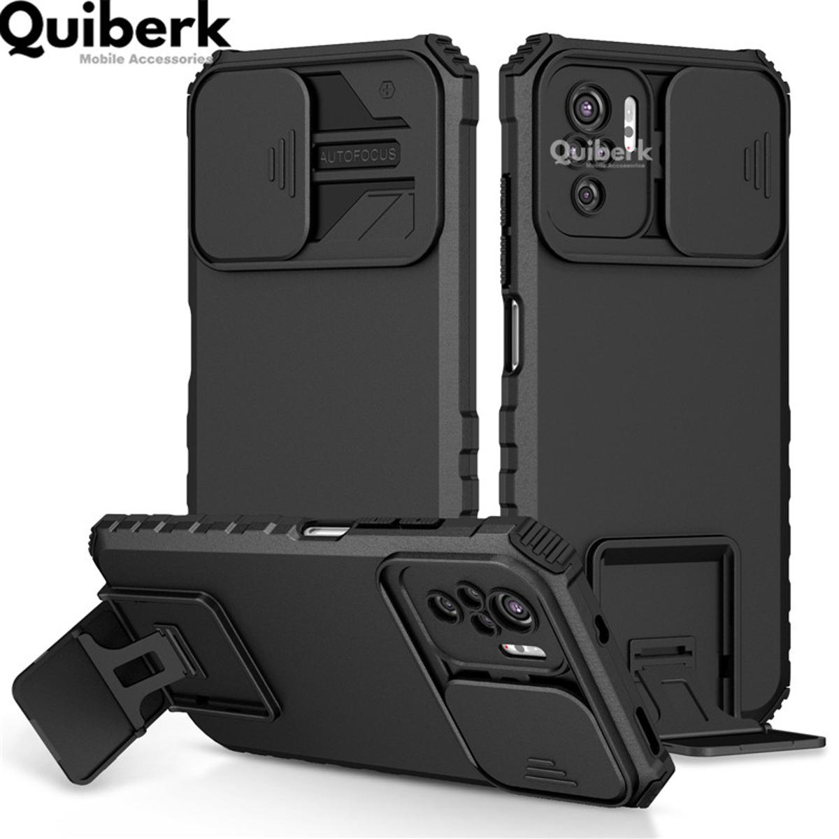 Quiberk for Xiaomi Redmi Note 10 4G/R EDMI note 10 s vocabulary case slide camera cover hard leg shockproof armor back casing