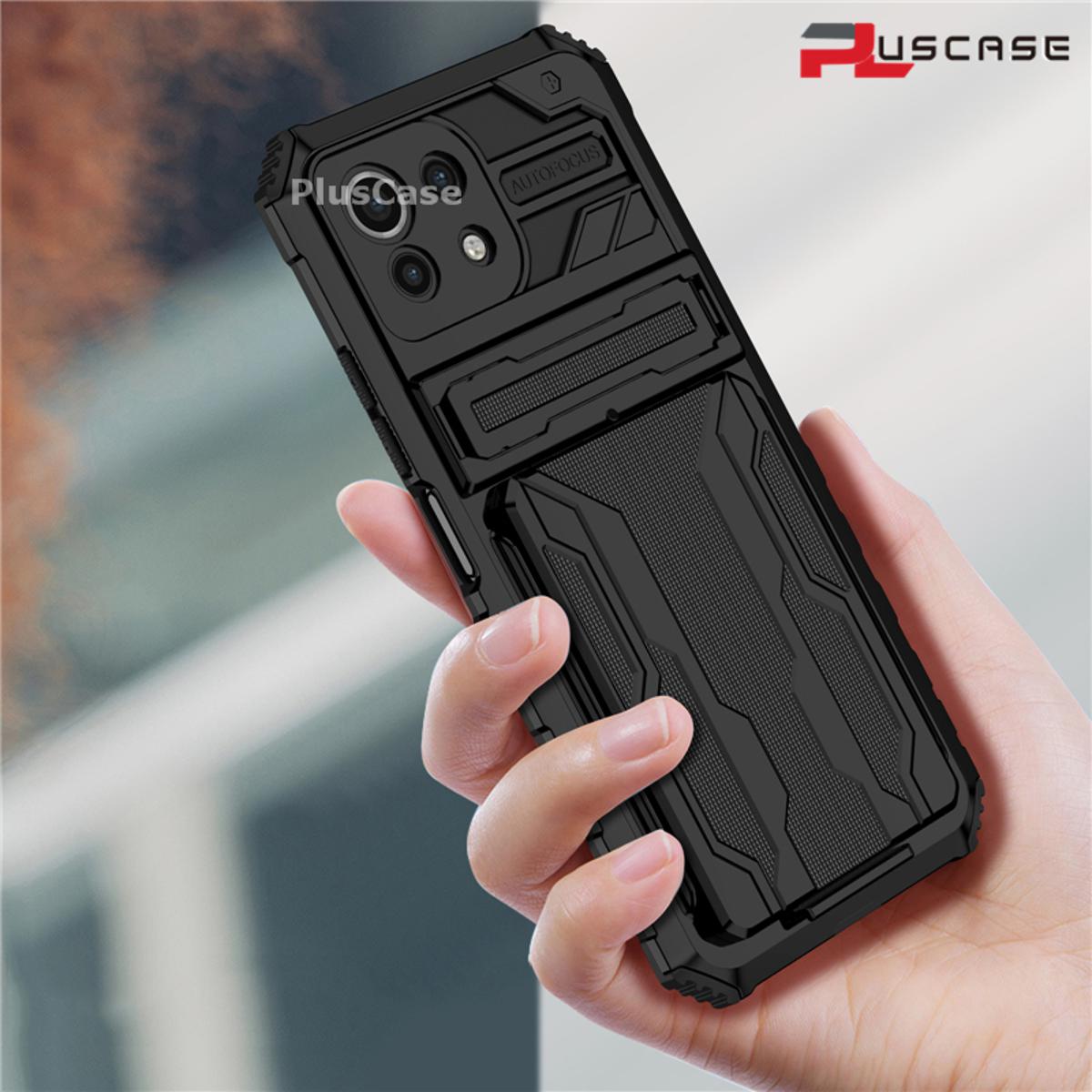 Pluscase for Xiaomi 11 Lite 5G ne/mi 11 Lite card holder case slot lens protective sleeve pin phone back cover