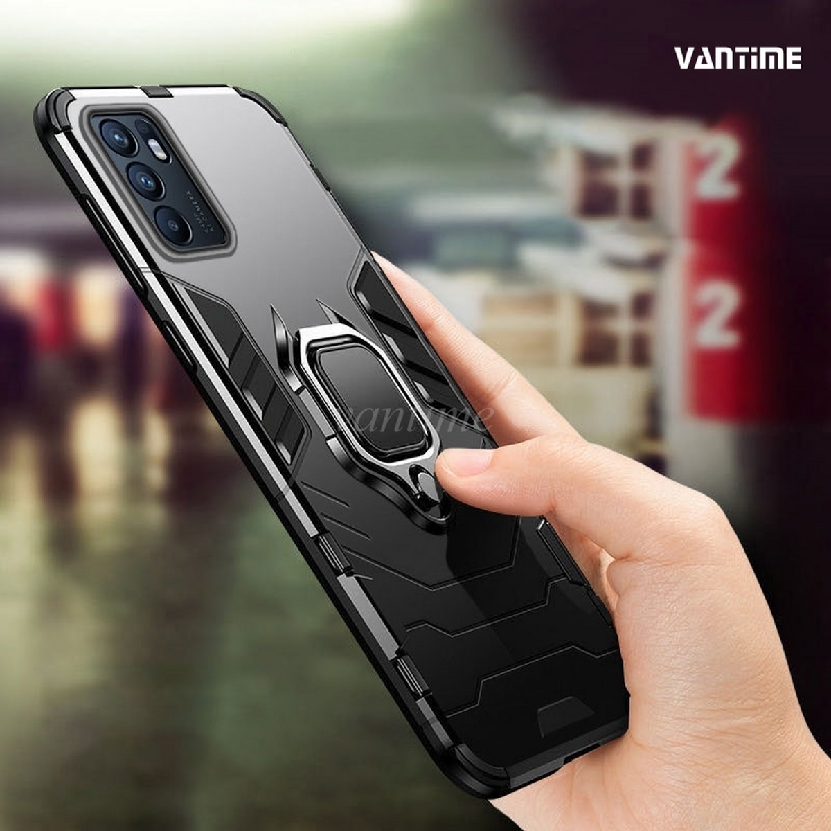 Vantime for Oppo ren6 Reno 6 4G hard case shockproof Holder stand cover