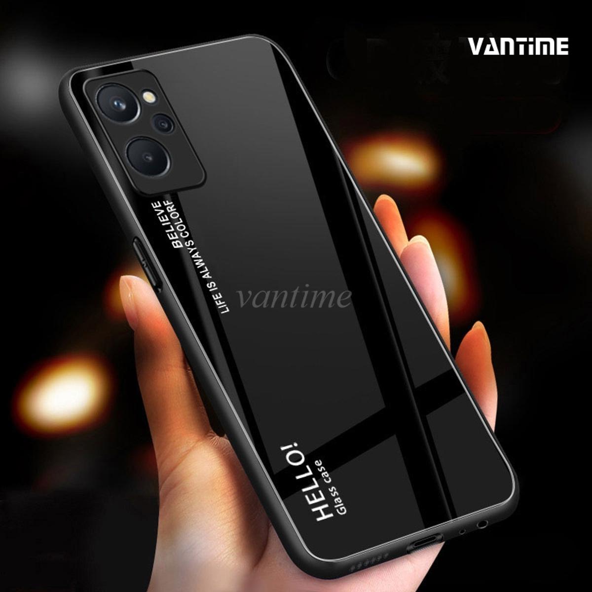 Vantime for realme 9i case gradient phone back hard glass cover