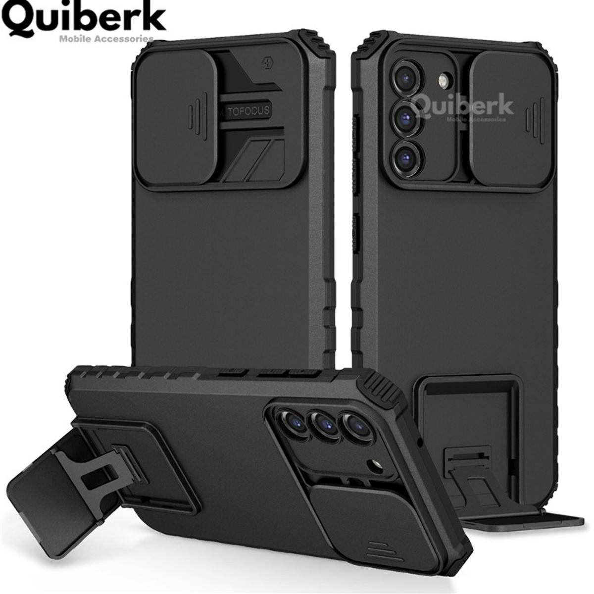 Quiberk for Samsung Galaxy S21 Fe 5G phone case slide camera cover leg hard shockproof back armor casing