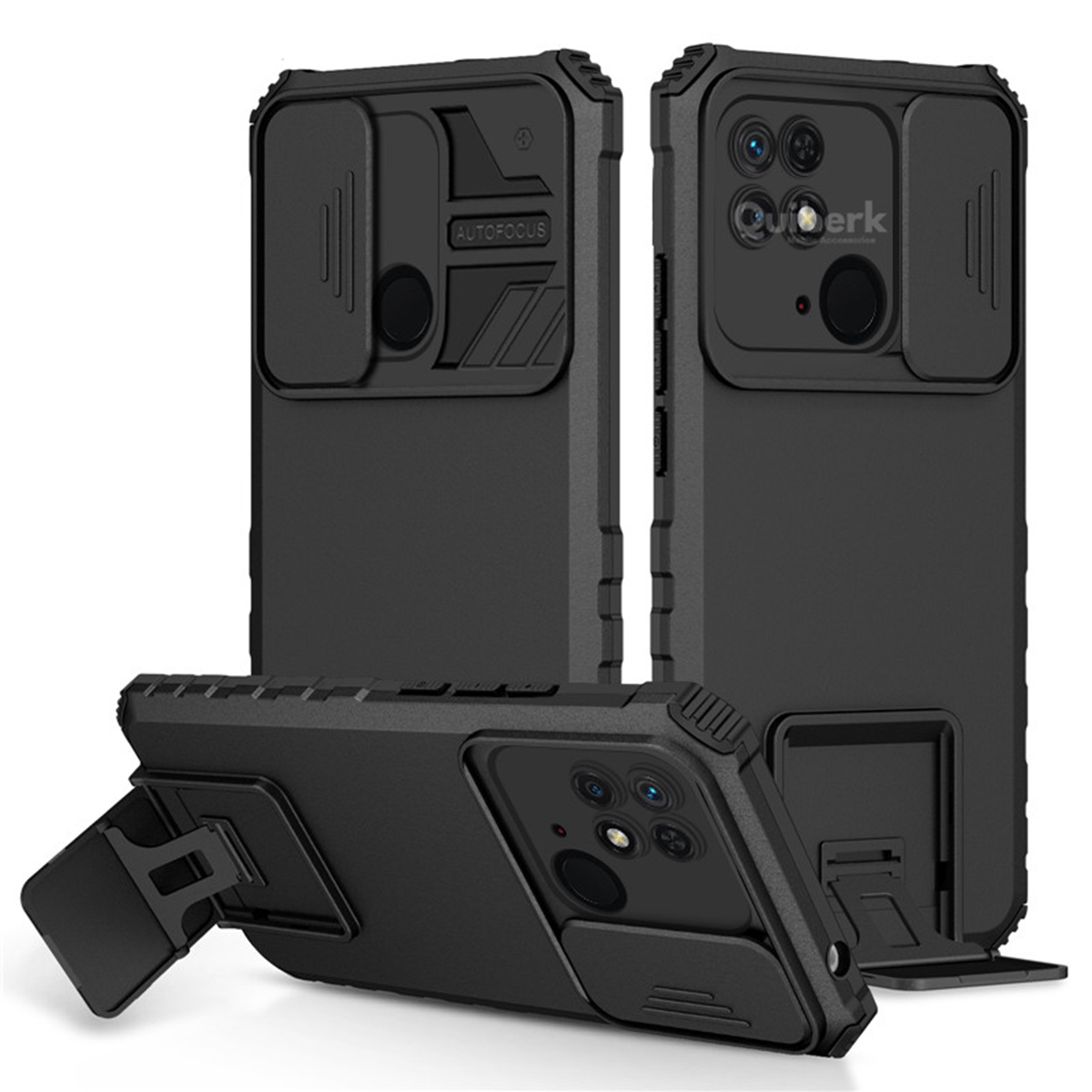 Quiberk for Xiaomi Redmi 10C phone case slide camera cover leg hard shockproof back armor casing