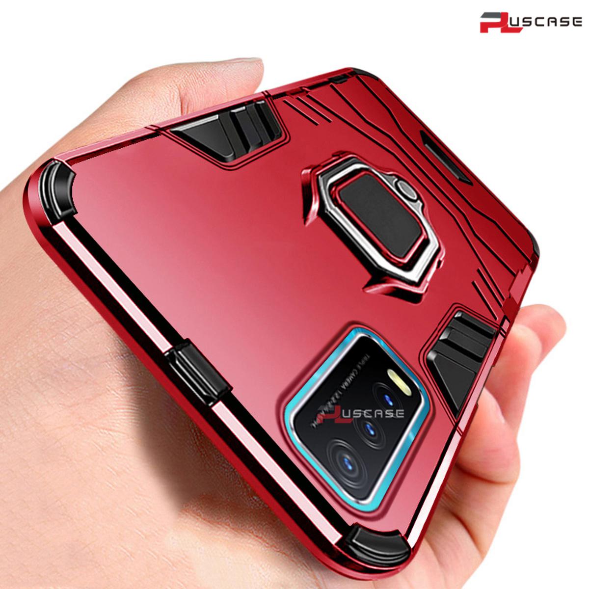 Pluscase for Vivo Y20/y20s/y12s ring stand Holder case hard back shockproof cover