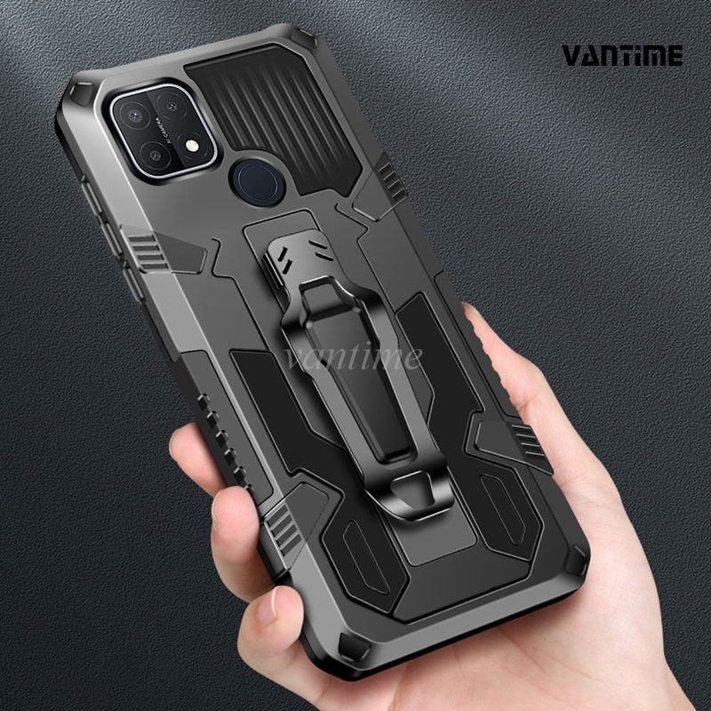 Vantime for Oppo A15/a15s belt clip case kickstand slim phone cover