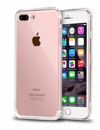 For iPhone 8 plus Transparent 6D Crystal silicone Bumper case antiShock corner Clear back cover