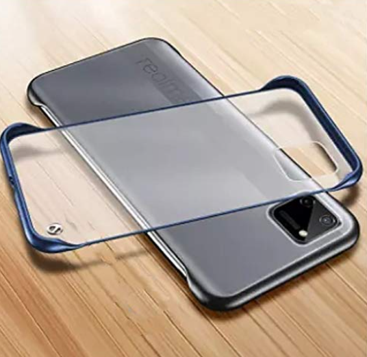 A rtistque Frameless case for Realme C11 Slim Translucent Matte Texture Design Hard PC Back Cover Shock Bumper Corners - Blue