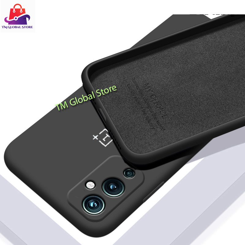 For OnePlus 9 Strong Liquid Silicone Soft Gel Rubber Shockproof Case With Logo For OnePlus 9 Back Cover