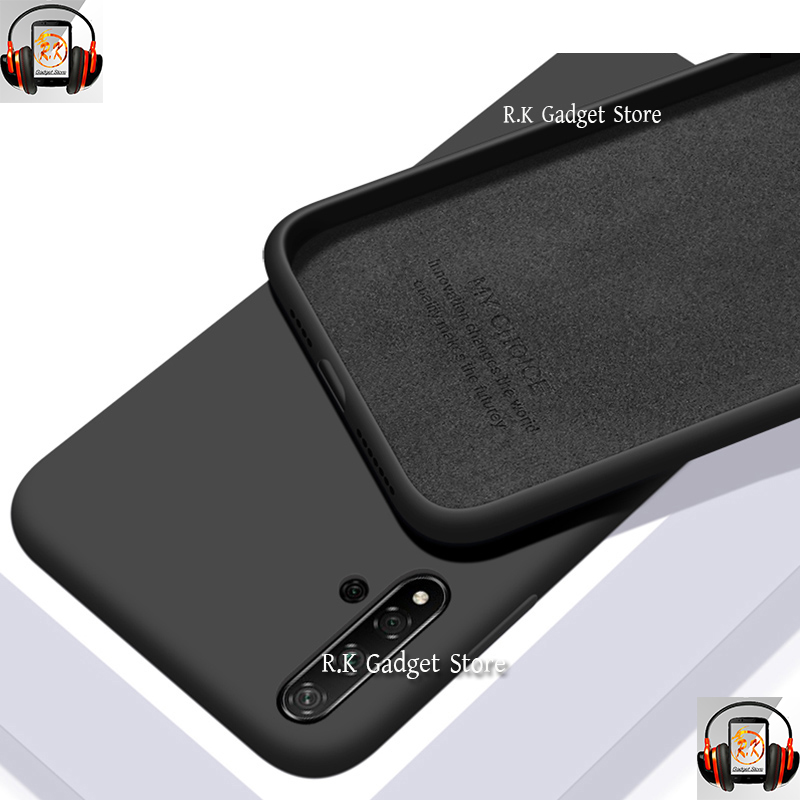For Huawei nova 5T Matte Finish Silicone with Inside Fiber Cloth Phone Back cover