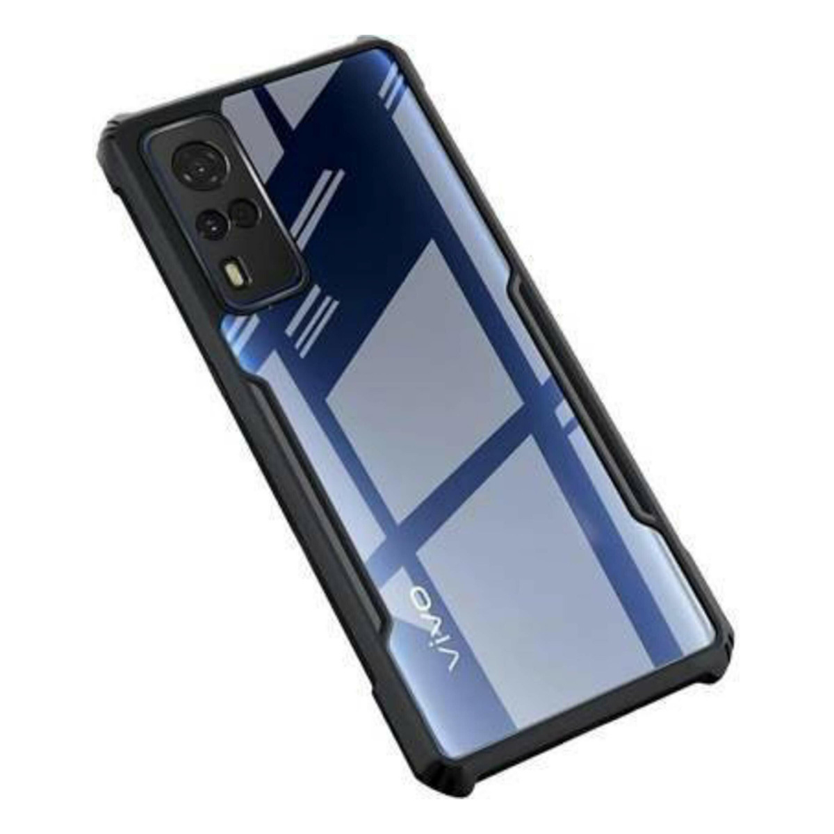 For Vivo Y51 2020 / Vivo Y53S 4G / Vivo Y31 Edge-Reinforced Shockproof Cushion Back Clear Hybrid Transparent Hard Cover Casing - Camera (Back Case Cover For Smartphone)